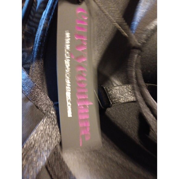 Curvy Couture 46C Sexy Sheer Mesh Plus Size Plunge T Shirt Bra Black 1310 NWT - Picture 6 of 7